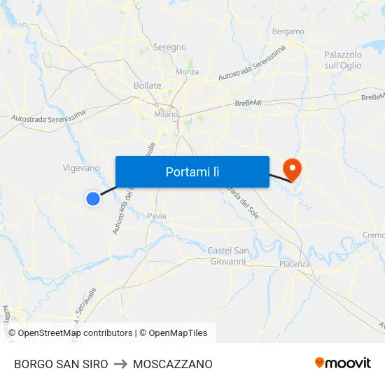 BORGO SAN SIRO to MOSCAZZANO map