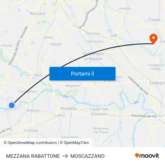 MEZZANA RABATTONE to MOSCAZZANO map