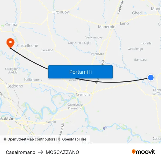 Casalromano to MOSCAZZANO map