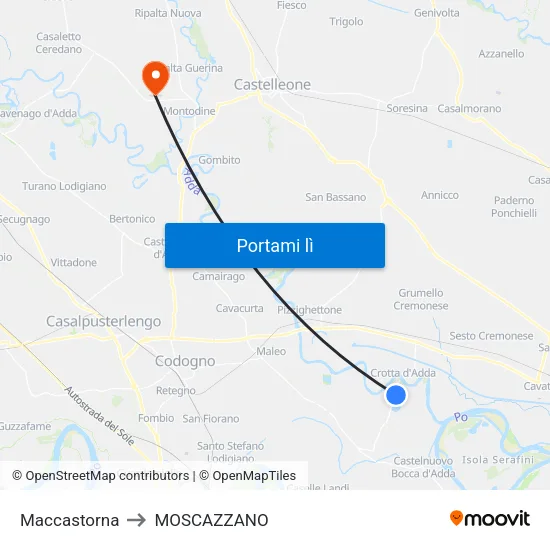 Maccastorna to MOSCAZZANO map