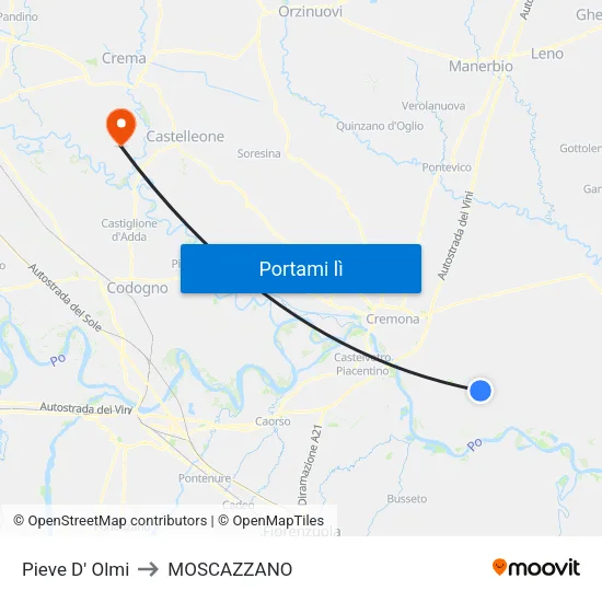Pieve D' Olmi to MOSCAZZANO map
