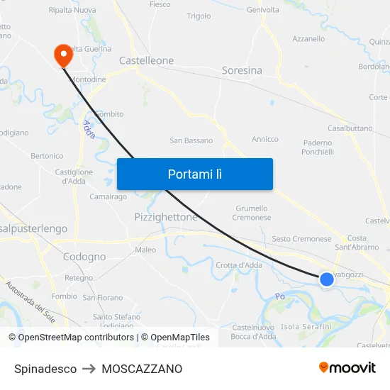 Spinadesco to MOSCAZZANO map