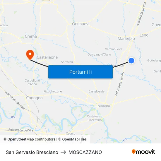 San Gervasio Bresciano to MOSCAZZANO map