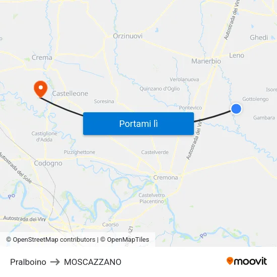 Pralboino to MOSCAZZANO map