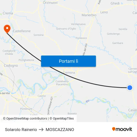 Solarolo Rainerio to MOSCAZZANO map