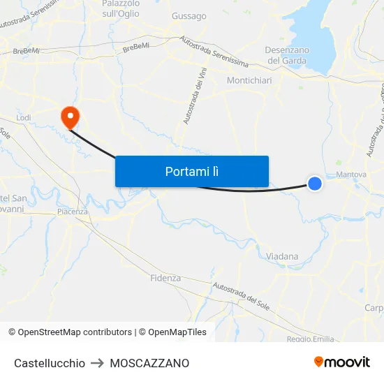 Castellucchio to MOSCAZZANO map
