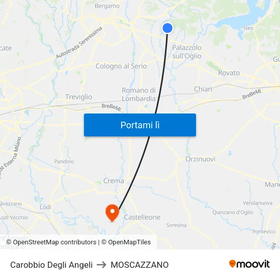 Carobbio Degli Angeli to MOSCAZZANO map