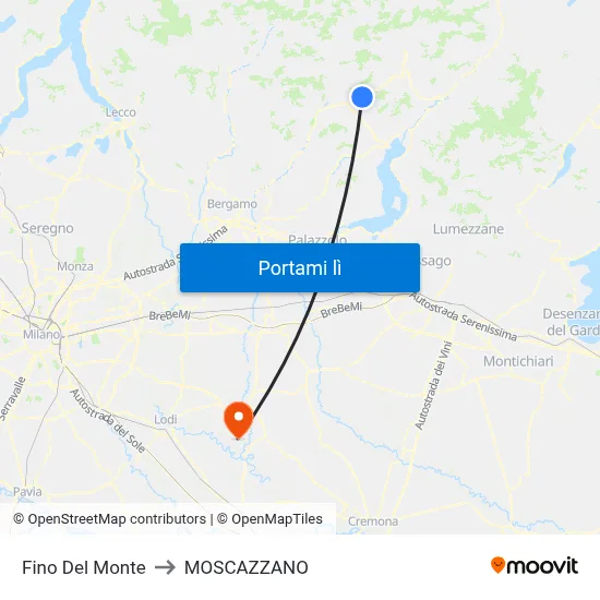 Fino Del Monte to MOSCAZZANO map