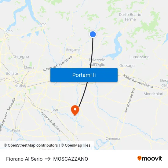 Fiorano Al Serio to MOSCAZZANO map
