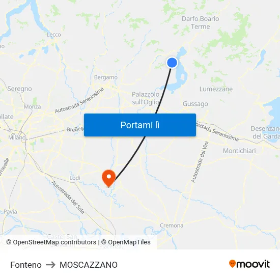 Fonteno to MOSCAZZANO map