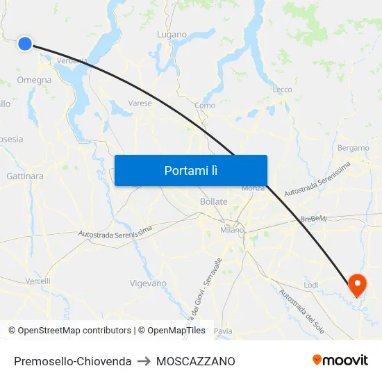 Premosello-Chiovenda to MOSCAZZANO map