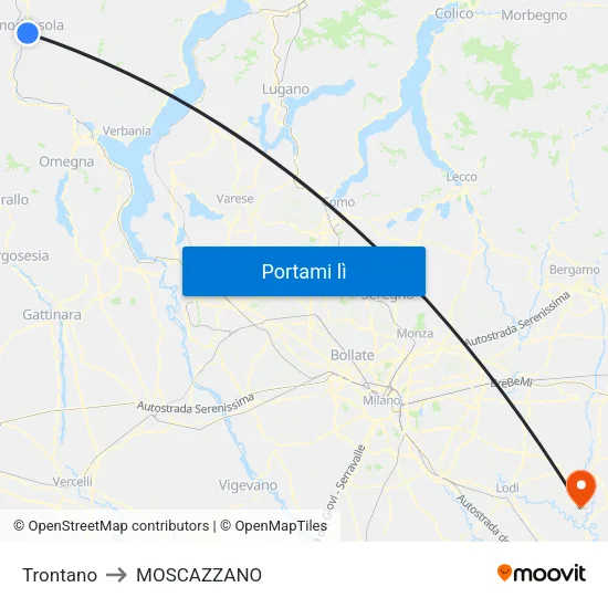 Trontano to MOSCAZZANO map