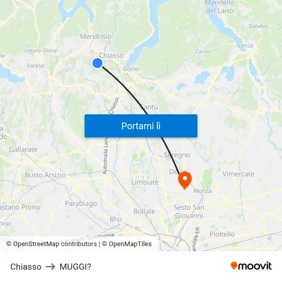 Chiasso to MUGGI? map