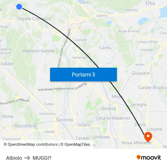 Albiolo to MUGGI? map