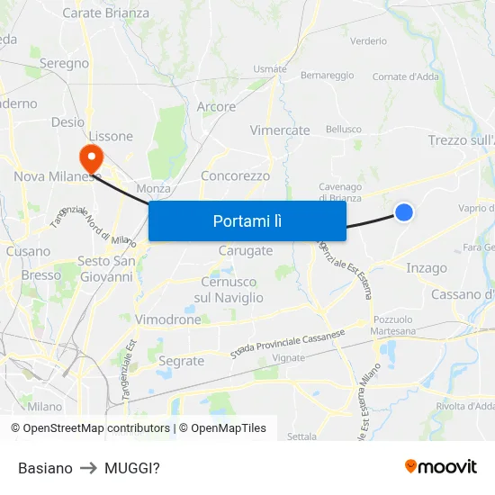 Basiano to MUGGI? map