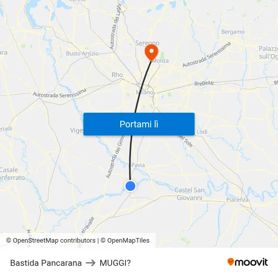 Bastida Pancarana to MUGGI? map
