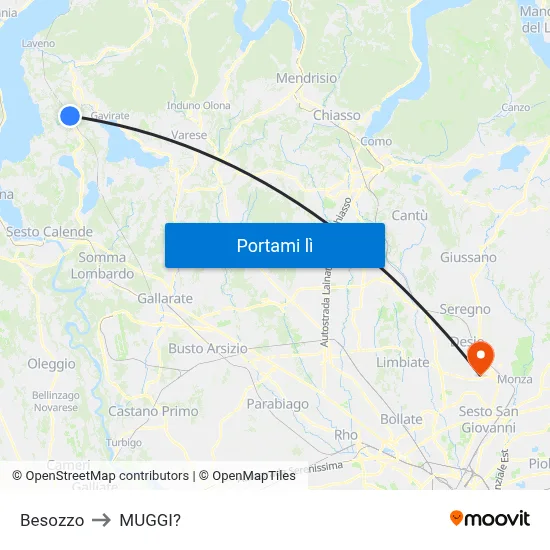 Besozzo to MUGGI? map