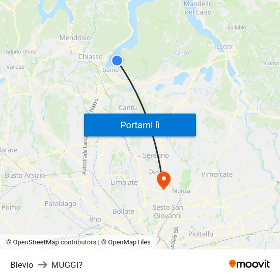 Blevio to MUGGI? map