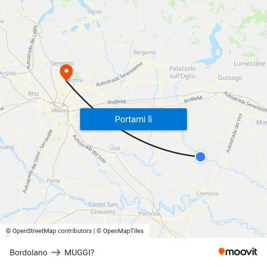 Bordolano to MUGGI? map