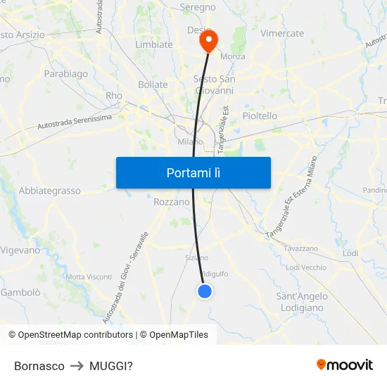 Bornasco to MUGGI? map