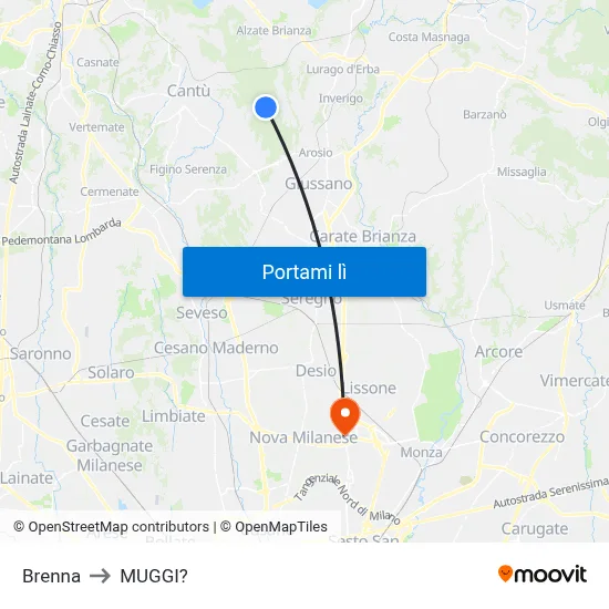 Brenna to MUGGI? map