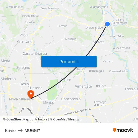Brivio to MUGGI? map