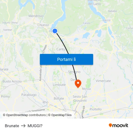 Brunate to MUGGI? map