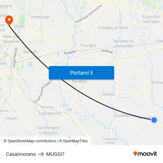 Casalmorano to MUGGI? map