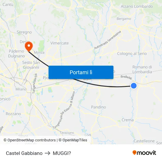 Castel Gabbiano to MUGGI? map