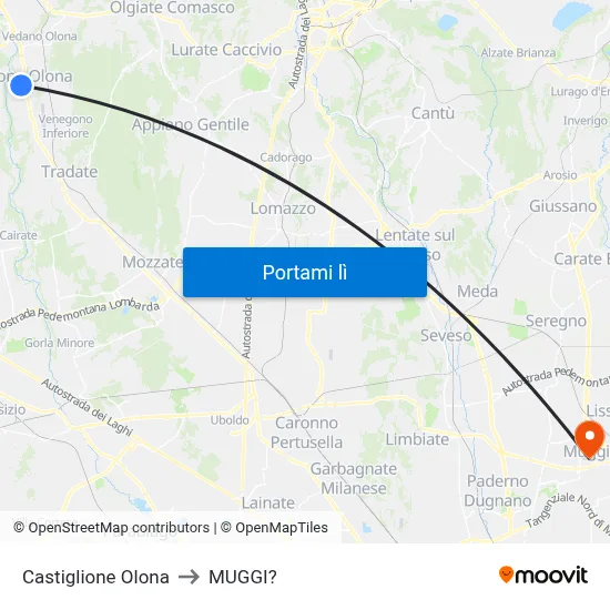 Castiglione Olona to MUGGI? map