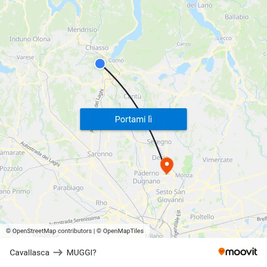 Cavallasca to MUGGI? map