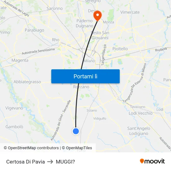 Certosa Di Pavia to MUGGI? map