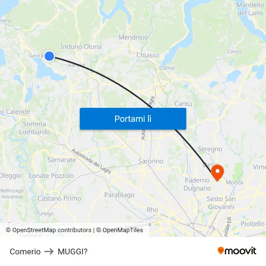 Comerio to MUGGI? map