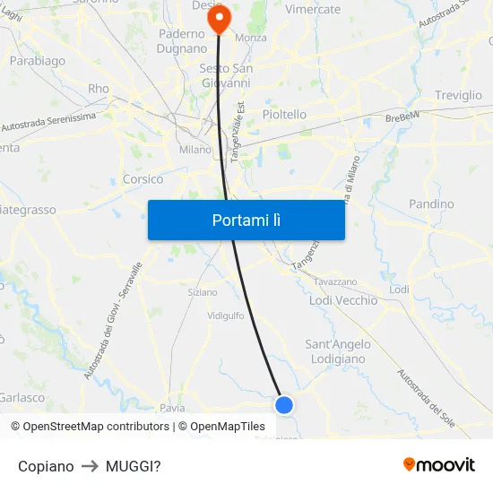 Copiano to MUGGI? map