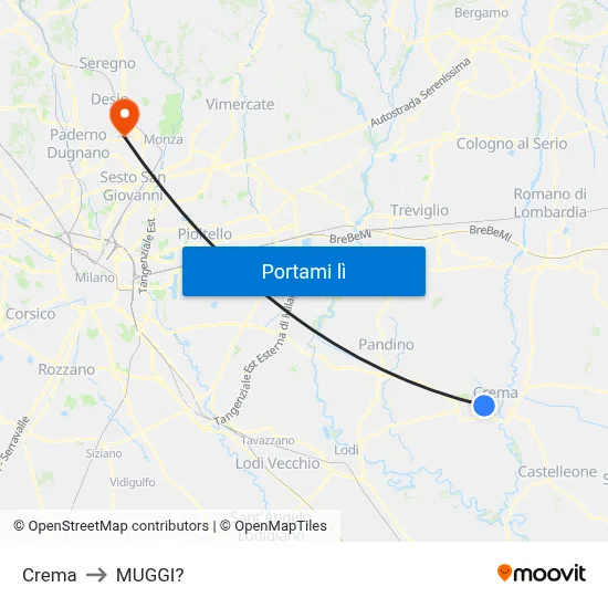 Crema to MUGGI? map