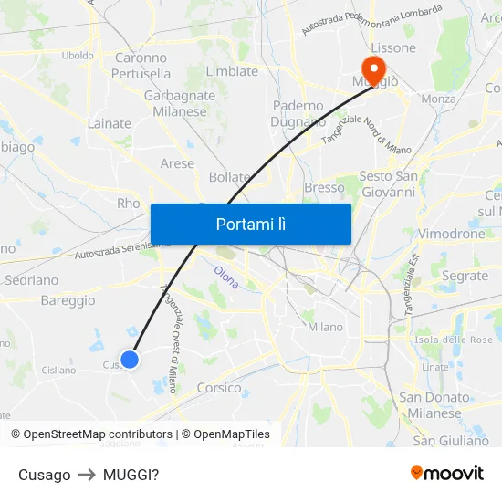 Cusago to MUGGI? map