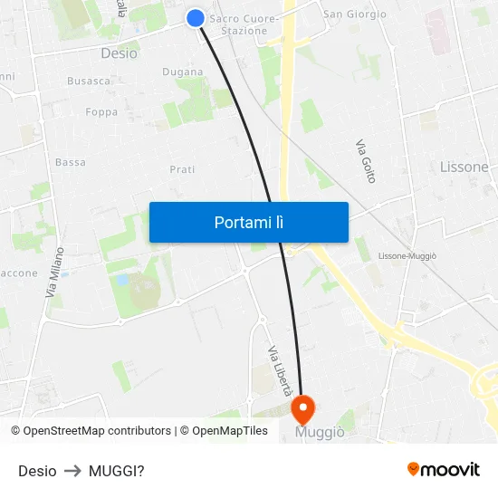 Desio to MUGGI? map