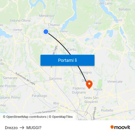 Drezzo to MUGGI? map