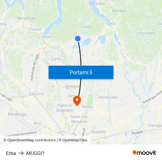 Erba to MUGGI? map