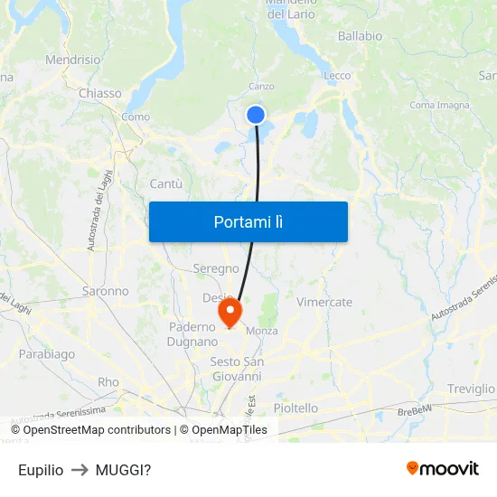 Eupilio to MUGGI? map