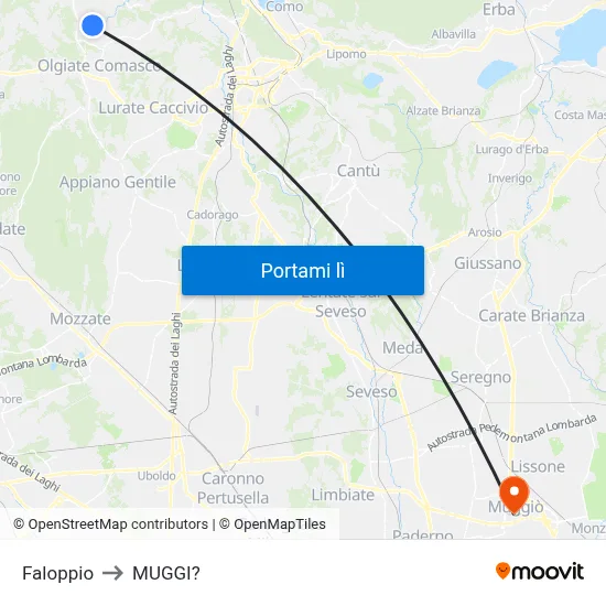 Faloppio to MUGGI? map