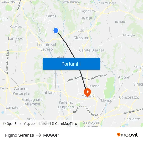 Figino Serenza to MUGGI? map