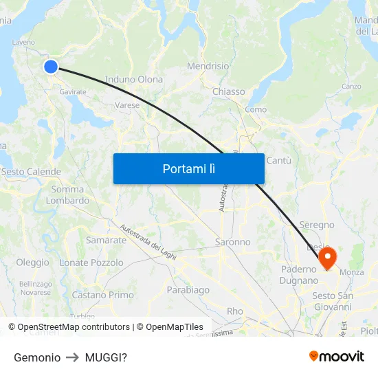 Gemonio to MUGGI? map