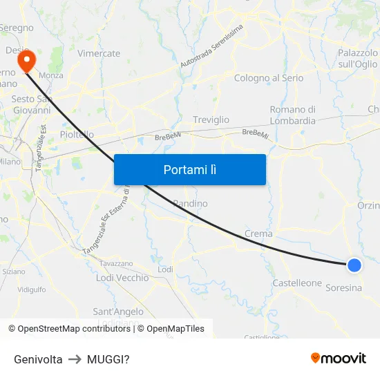 Genivolta to MUGGI? map