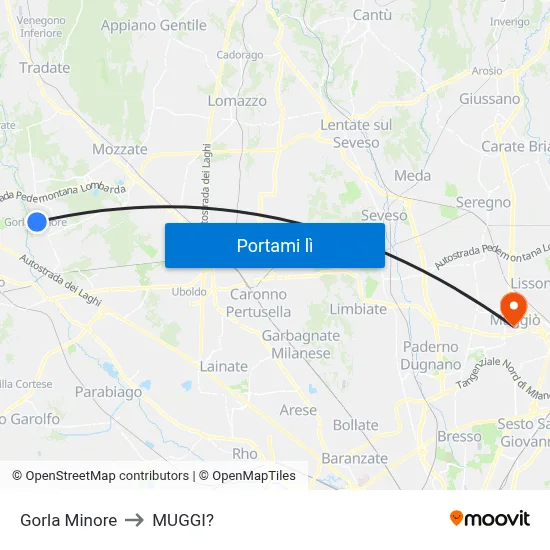 Gorla Minore to MUGGI? map