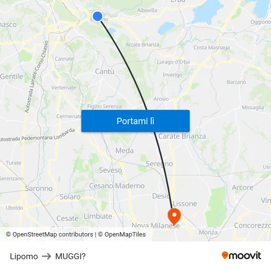 Lipomo to MUGGI? map