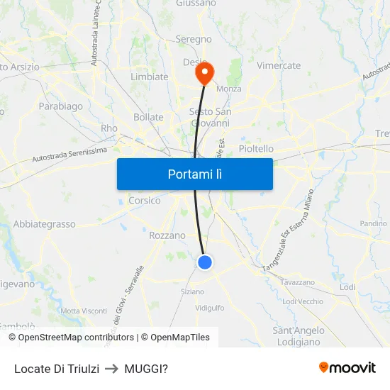 Locate Di Triulzi to MUGGI? map