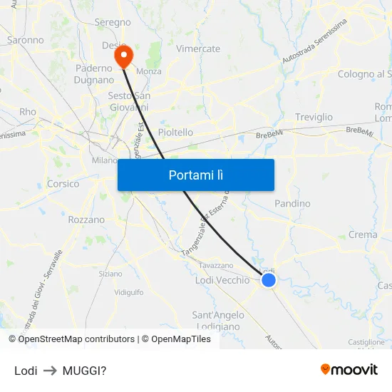 Lodi to MUGGI? map