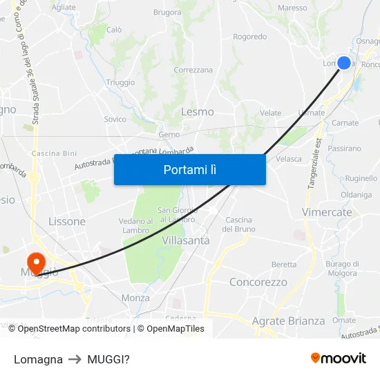 Lomagna to MUGGI? map
