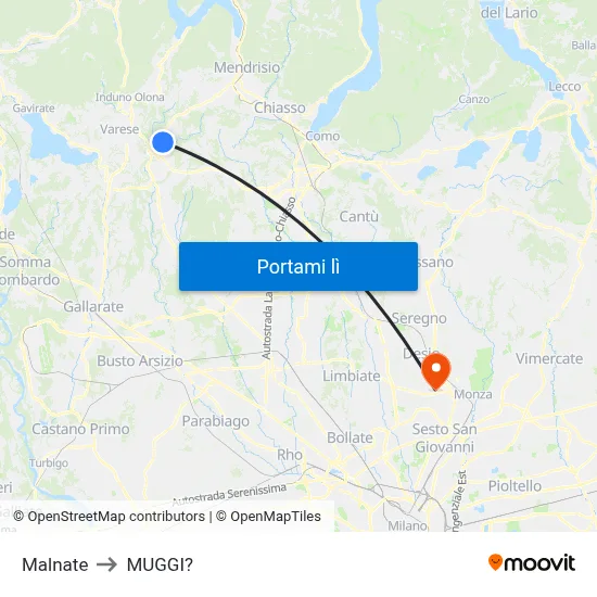 Malnate to MUGGI? map